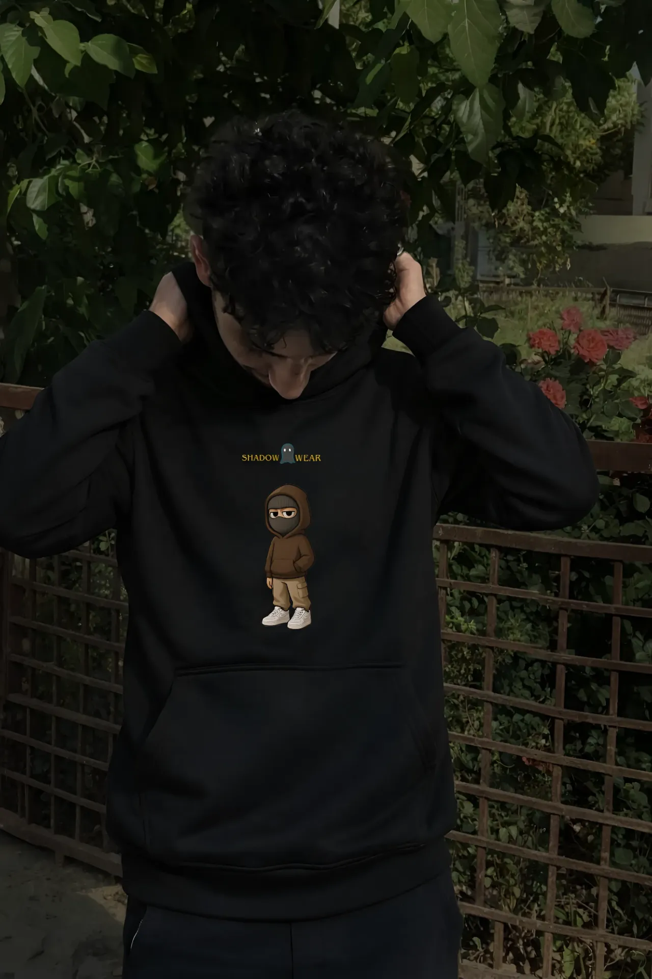 BOYS BLACK COLOUR HOODIE, REGULAR FIT, COMFY FABRIC, 320GSM